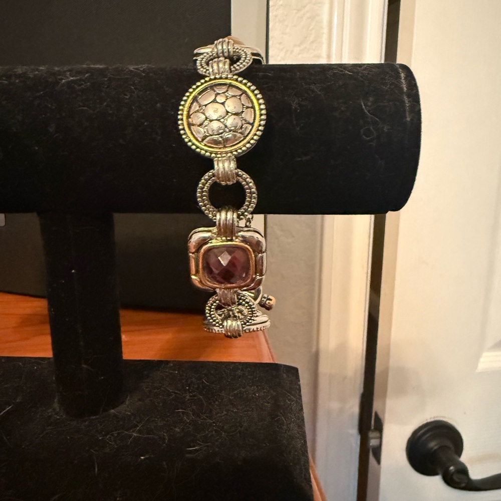 Elegant Silver and Purple Bracelet